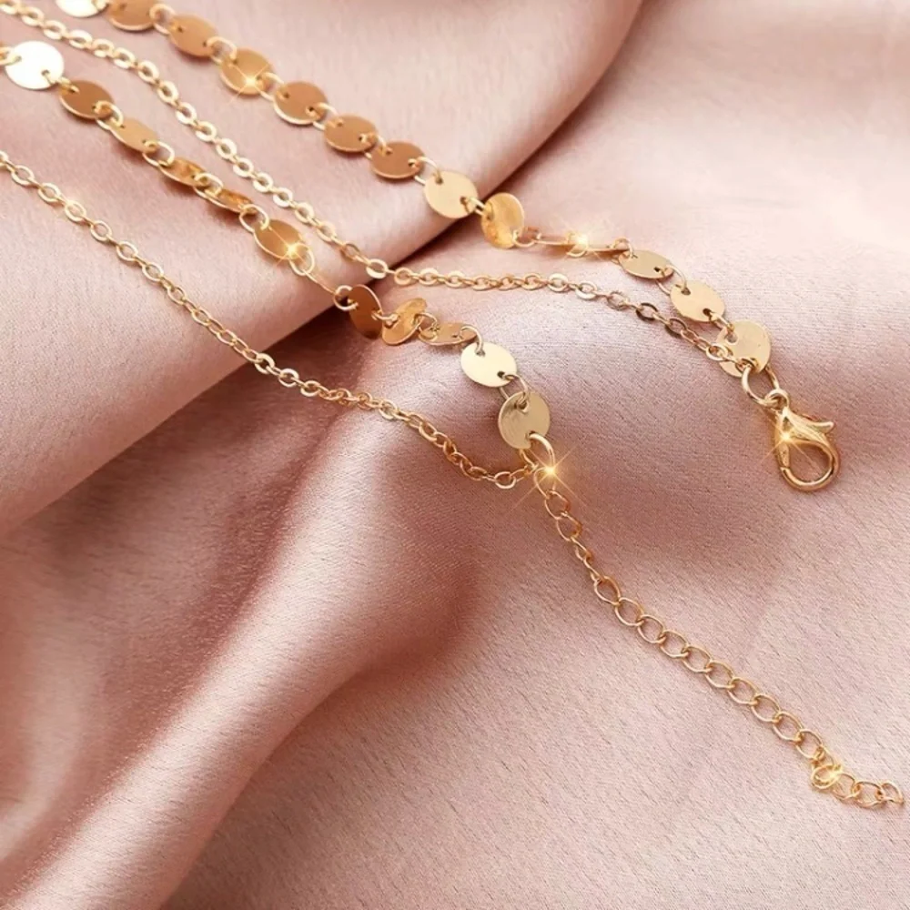 Gold-Tone tow-rows choker & necklace
